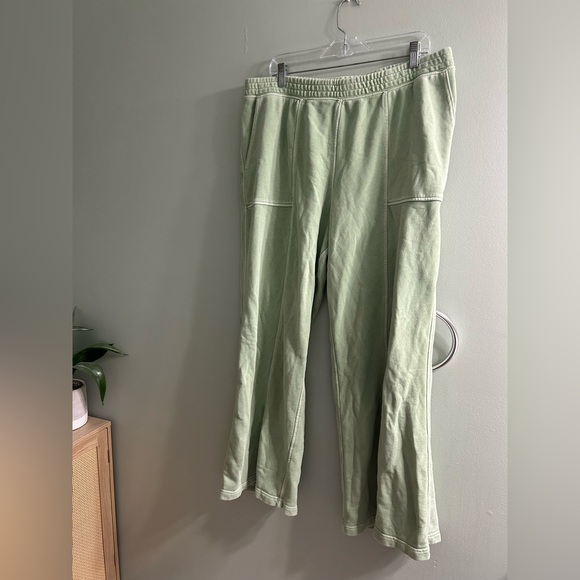 Aerie house party skater wide leg sweatpants green - Picture 4 of 7